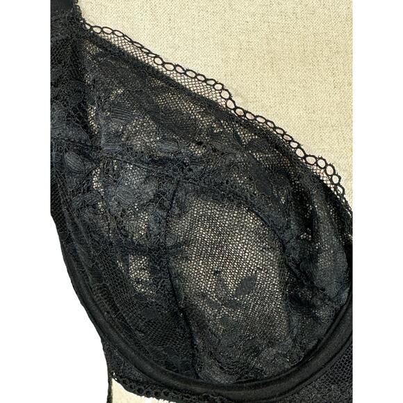 Victoria’s Secret Body By SZ 36D Unlined Demi Bra Floral Lace Wired Adjustable - Picture 2 of 11